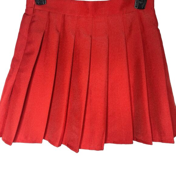 Wildcat Fashion Skirt Womens S Mini Pleated Side Zip Red Grunge Croquette School - Picture 1 of 8